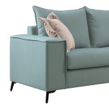 Divan 2-vendësh Verona pakoworld pëlhurë mente me jastëkë krem 173x93x100cm