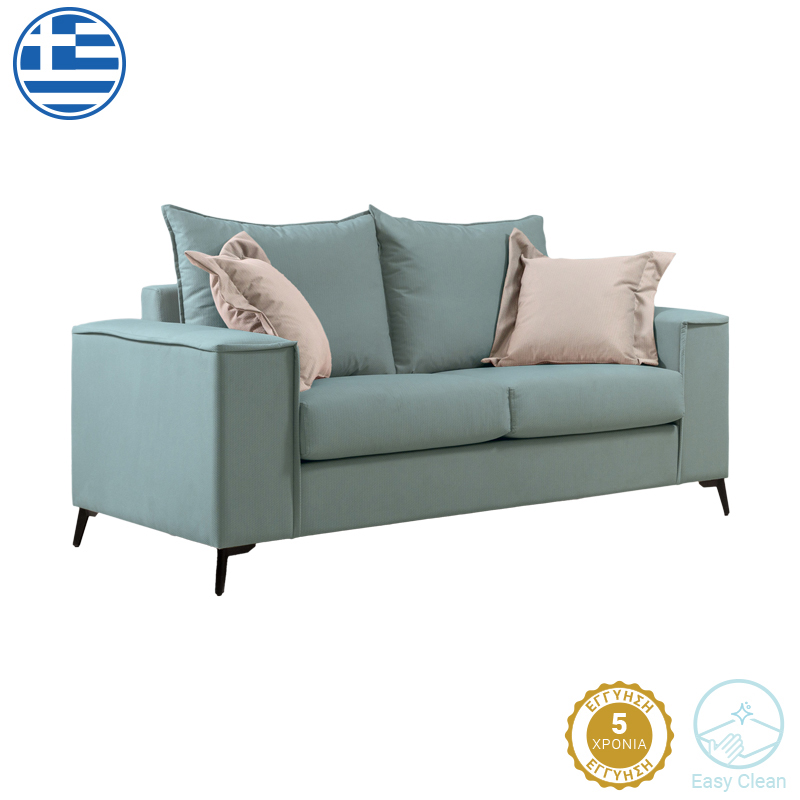 Divan 2-vendësh Verona pakoworld pëlhurë mente me jastëkë krem 173x93x100cm