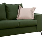 Divan 2-vendesh Verona pakoworld pëlhurë jeshile e errët me jastëkë krem 173x93x100cm