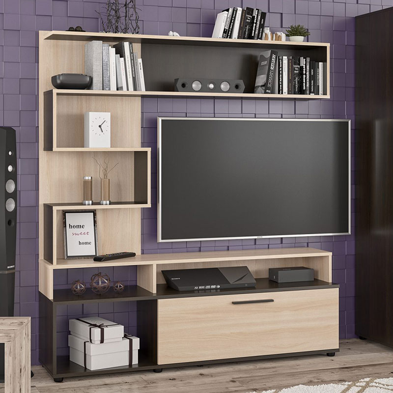 Njësi TV Jasper pakoworld ngjyrë wenge-natyrale 151.5x37.5x169.5cm