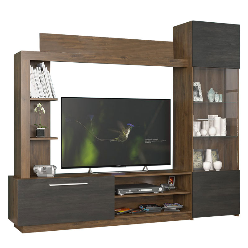Kompleks dhome ndenjeje June pakoworld ngjyrë arre-wenge 204x35x177cm