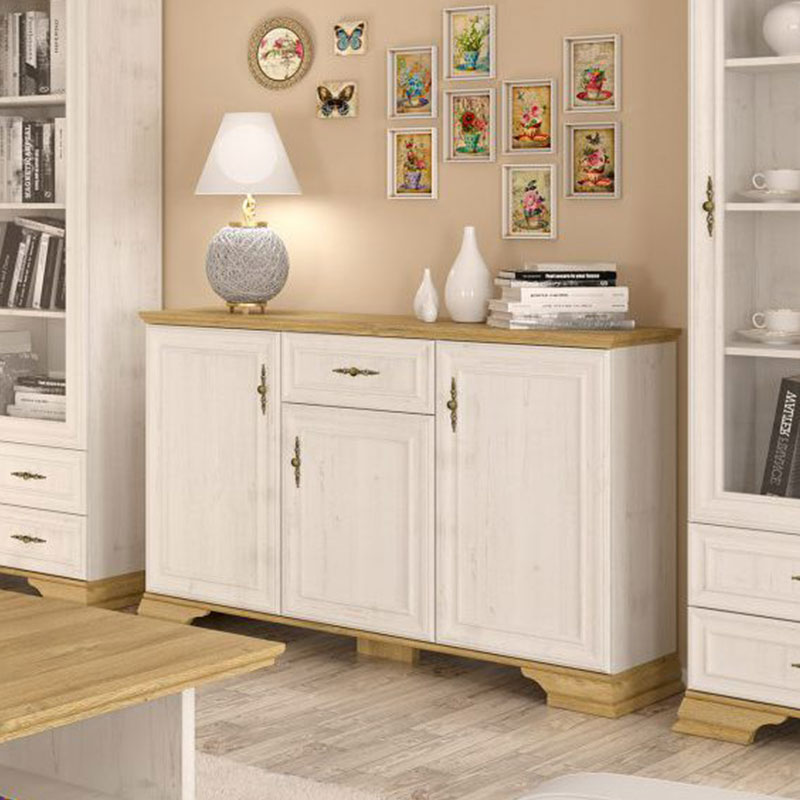 Bufe Jaden pakoworld ngjyrë lisi i artë-e bardhë antike 137.5x39x88.5cm