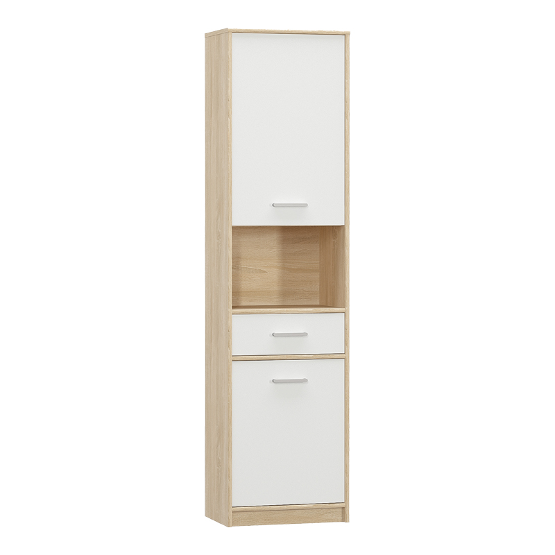 Garderobë kolone Letto pakoworld në nuancë lisi - e bardhë mat 50.2x34.3x195cm
