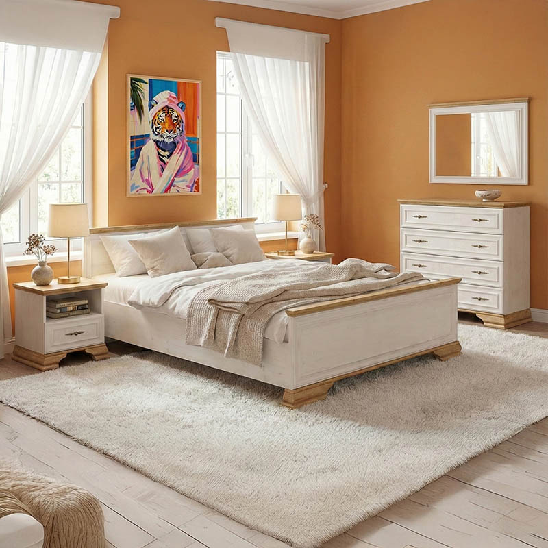 Set dhome gjumi Jaden me krevat 160x200cm Set prej 4 copësh