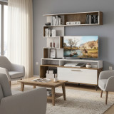 Mobilje TV Jasper pakoworld ngjyrë arrë-e bardhë antike 151.5x37.5x169.5cm