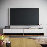 Njësi TV muri Handra pakoworld në ngjyrë të bardhë-lisi 180x31,5x29,5cm