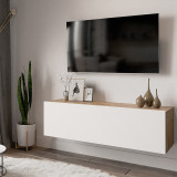 Njësi TV muri Serit pakoworld në ngjyrë të bardhë-lisi 100x31,5x29,5cm