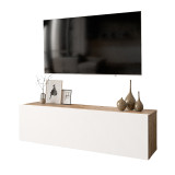 Njësi TV muri Serit pakoworld në ngjyrë të bardhë-lisi 100x31,5x29,5cm