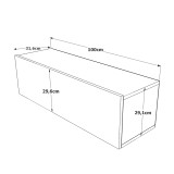 Njësi TV muri Serit pakoworld në ngjyrë të bardhë-lisi 100x31,5x29,5cm