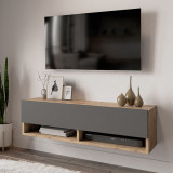 Njësi TV muri Roscoe pakoworld me raft ngjyrë antracit-lisi 100x31,5x29cm