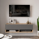 Njësi TV muri Roscoe pakoworld me raft ngjyrë antracit-lisi 100x31,5x29cm