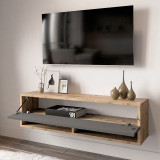 Njësi TV muri Roscoe pakoworld me raft ngjyrë antracit-lisi 100x31,5x29cm