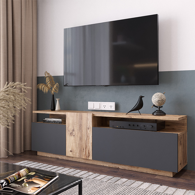 Mbajtëse TV Elana pakoworld SONOMA-antracit 150x29.5x46.3cm