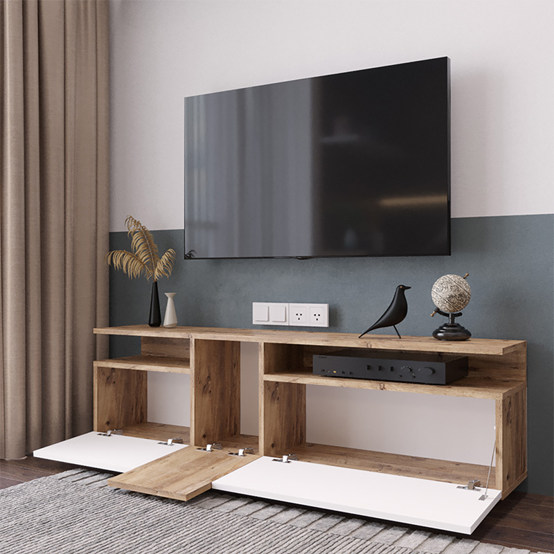 Stendë TV Elana pakoworld sonoma-e bardhë 150x29.5x46.3cm