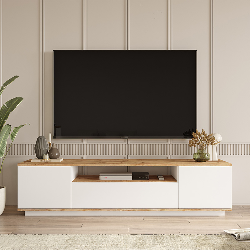 Kabinet TV Soren pakoworld sonoma-e bardhë 180x.44.5x44.6cm