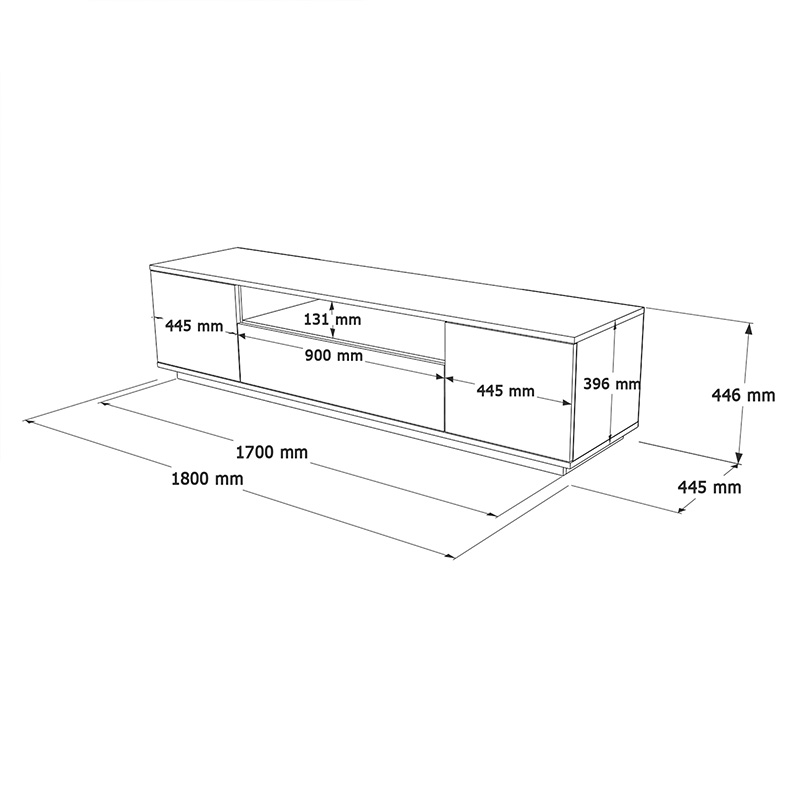 Kabinet TV Soren pakoworld sonoma-e bardhë 180x.44.5x44.6cm