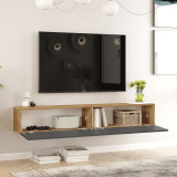 Njësi TV muri Dello pakoworld ngjyrë antracit-SONOMA 180x31.6x29.6cm