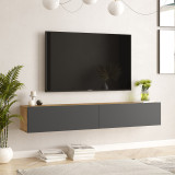 Njësi TV muri Dello pakoworld ngjyrë antracit-SONOMA 180x31.6x29.6cm