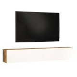 Njësi TV muri Dello pakoworld ngjyrë e bardhë-lisi 180x31.6x29.6cm
