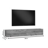 Njësi TV muri Dello pakoworld ngjyrë e bardhë-lisi 180x31.6x29.6cm