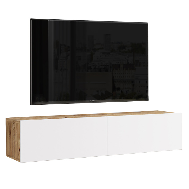 Njësi muri TV Serit pakoworld në ngjyrë të bardhë-sonoma 140x31.6x29.6cm