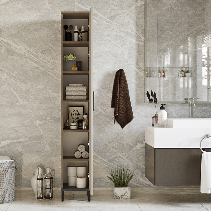 Kabinet-kolonë Aurelius pakoworld antracit-mokë 29.5x29.5x183.6cm
