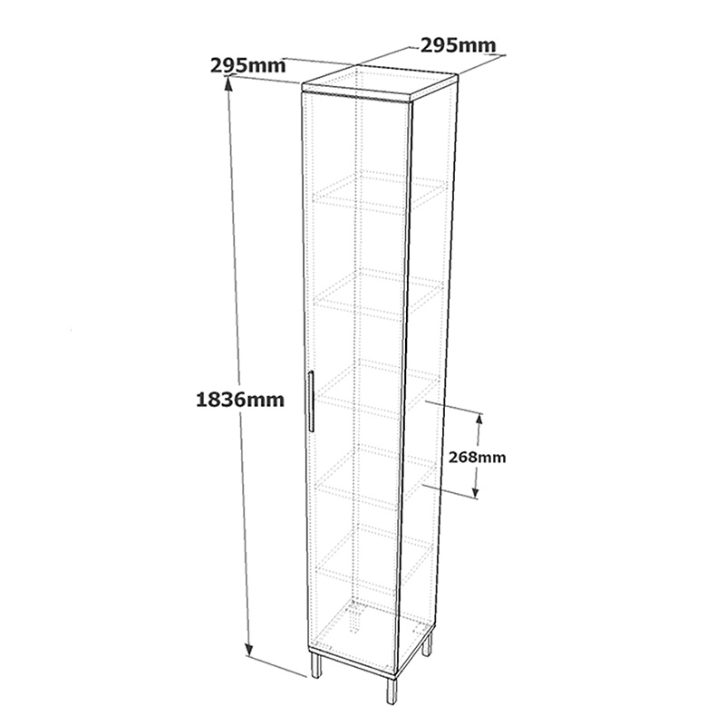 Kabinet-kolonë Aurelius pakoworld antracit-mokë 29.5x29.5x183.6cm