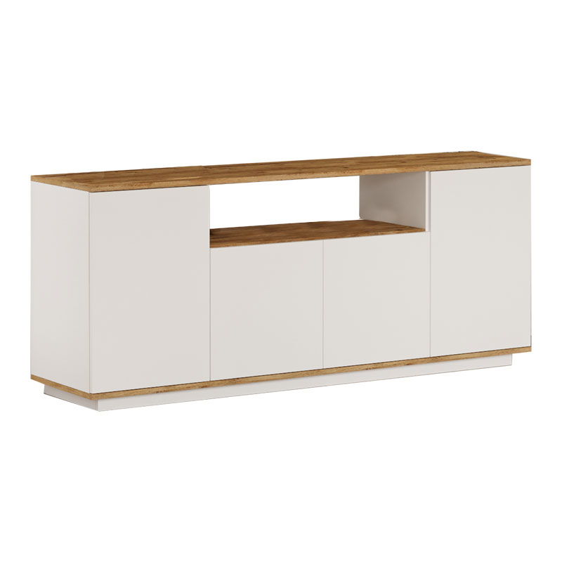 Bufe Placefol pakoworld melamine e bardhë-natyrale 180x44.5x75cm