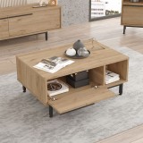 Tavolinë kafeje Frixton pakoworld melamine natyrale-e zezë 90x60x37.5cm