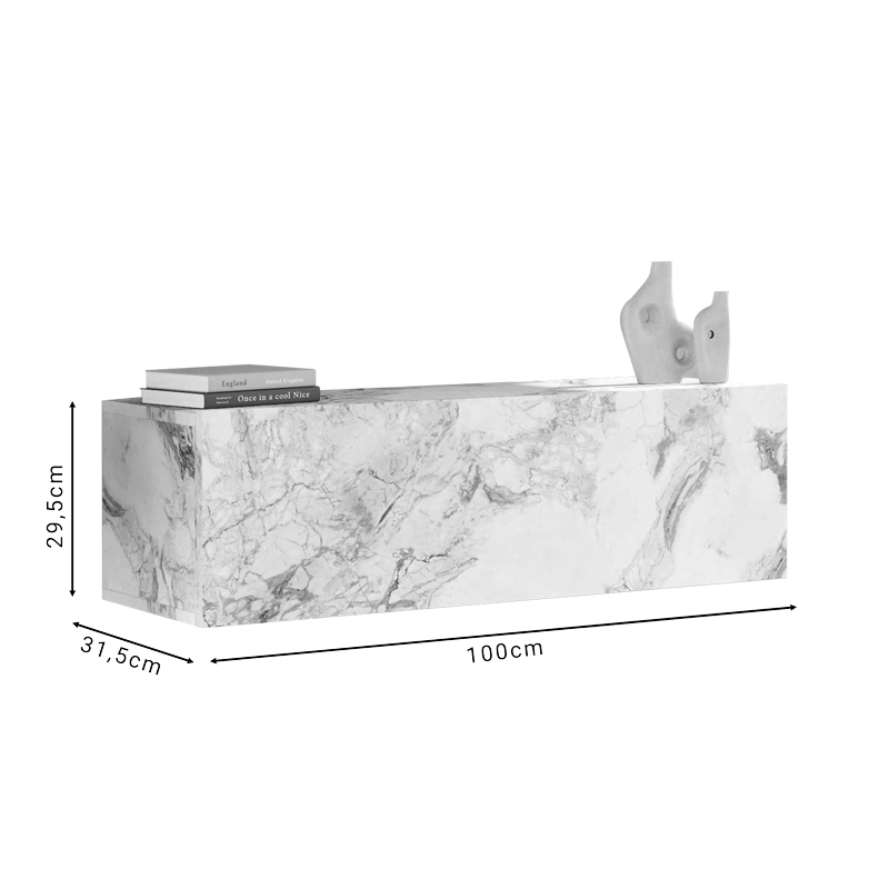 Njësi TV Serit pakoworld melamine mermeri fildish 100x31.5x29.6cm