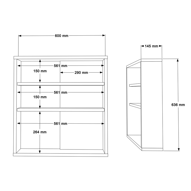 Kabinet banjoje Bagno pakoworld me pasqyrë në nuancë të bardhë 60x14.5x63.6cm