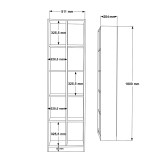 Librari Oteca me 10 rafte pakoworld në lis 51.1x25.4x180cm