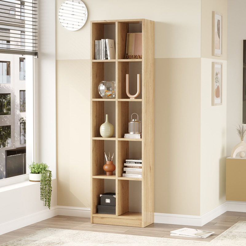 Librari Oteca me 10 rafte pakoworld në lis 51.1x25.4x180cm