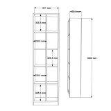 Librari Oteca me 10 rafte pakoworld në nuancë të bardhë 51.1x25.4x180cm