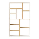 Bibliotekë Boteca 10-vendëshe pakoworld në nuancë lisi-bardhë 75x22x123.6cm