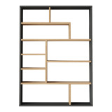 Bibliotekë Decora pakoworld në nuancë natyrale-antracit 90x22x123.6cm