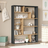 Bibliotekë Decora pakoworld në nuancë natyrale-antracit 90x22x123.6cm