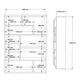 Bibliotekë Decora pakoworld në nuancë natyrale-antracit 90x22x123.6cm