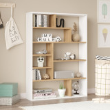 Raft librash Decora pakoworld në lis-nuancë e bardhë 90x22x123.6cm