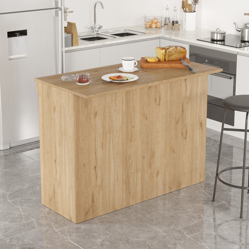 Kogile tavolinë-banak kuzhine pakoworld në nuancë natyrale 120x60x88.2cm