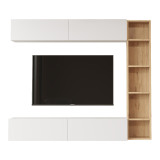 Set dhome ndenjeje Compo i montuar në mur pakoworld në nuancë lis-e bardhë 169.10x25,8x143.5cm