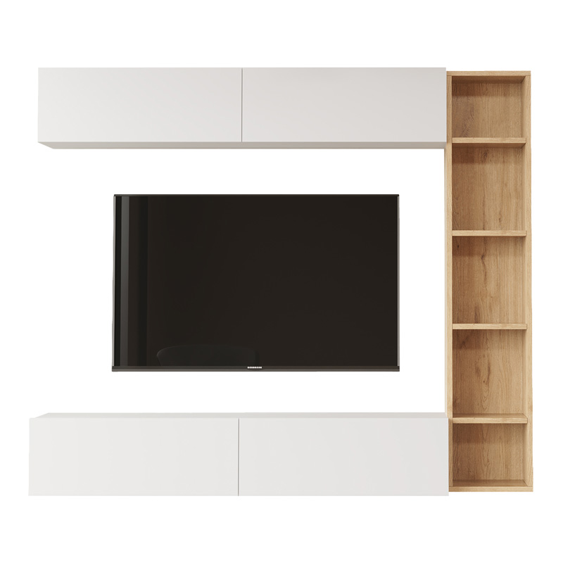 Set dhome ndenjeje Compo i montuar në mur pakoworld në nuancë lis-e bardhë 169.10x25,8x143.5cm