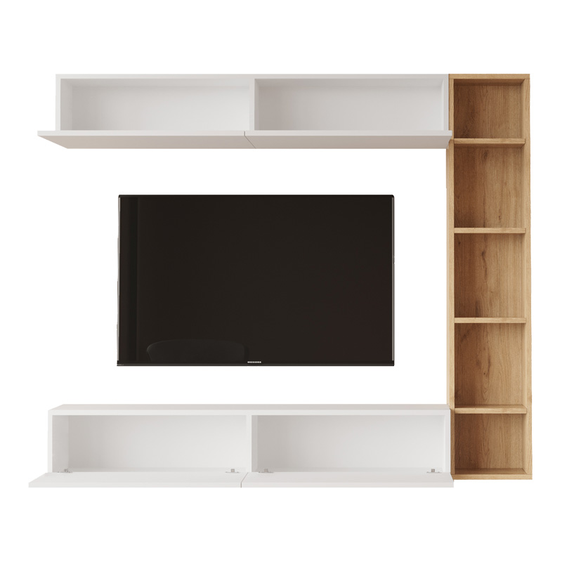 Set dhome ndenjeje Compo i montuar në mur pakoworld në nuancë lis-e bardhë 169.10x25,8x143.5cm