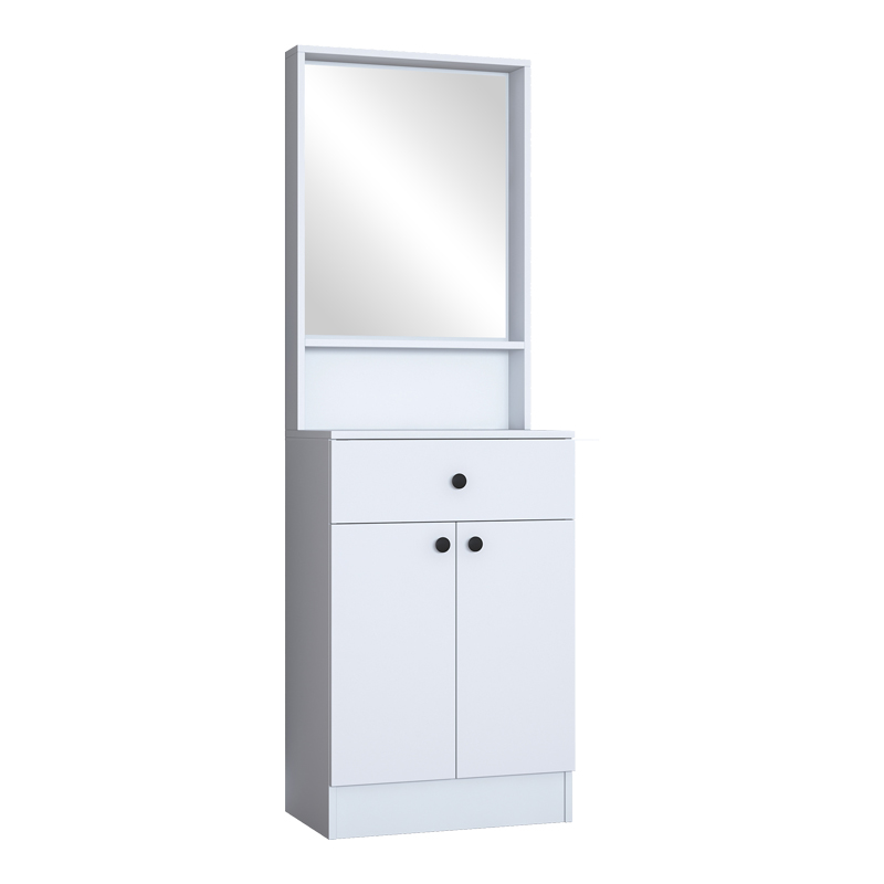 Mobilje hyrjeje Rockder pakoworld melamine e bardhë 60x35.5x182.8cm