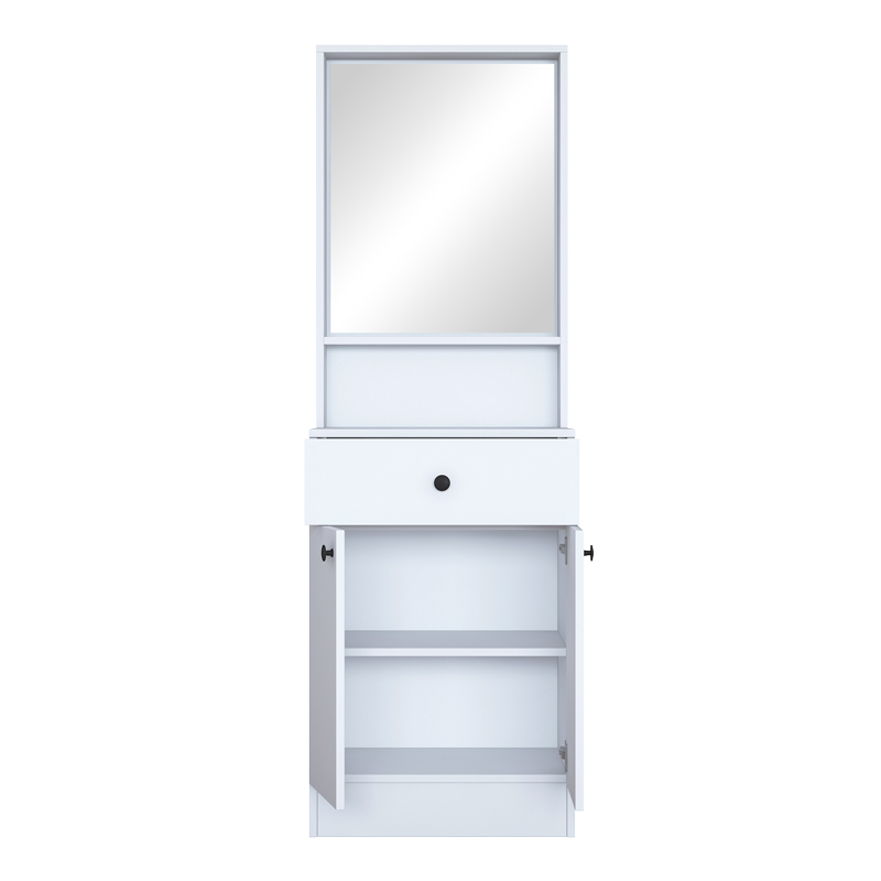 Mobilje hyrjeje Rockder pakoworld melamine e bardhë 60x35.5x182.8cm