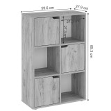 Raft librash Bookel pakoworld në ngjyrë lisi 59.5x27.5x89cm