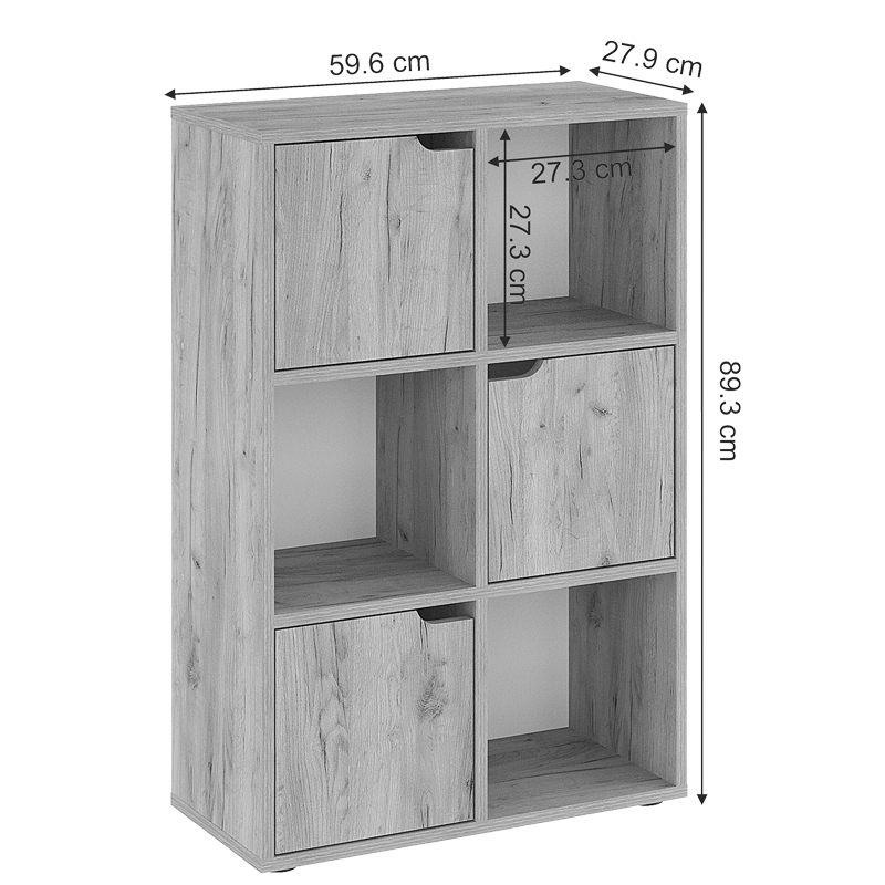 Raft librash Bookel pakoworld në ngjyrë lisi 59.5x27.5x89cm