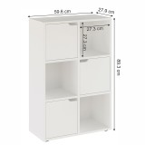Bibliotekë Bookel pakoworld në ngjyrë të bardhë 59.5x27.5x89cm