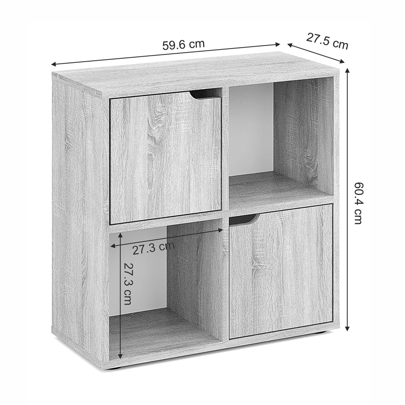 Bibliotekë Bookel pakoworld në ngjyrë të bardhë 59.6x27.5x60.4cm