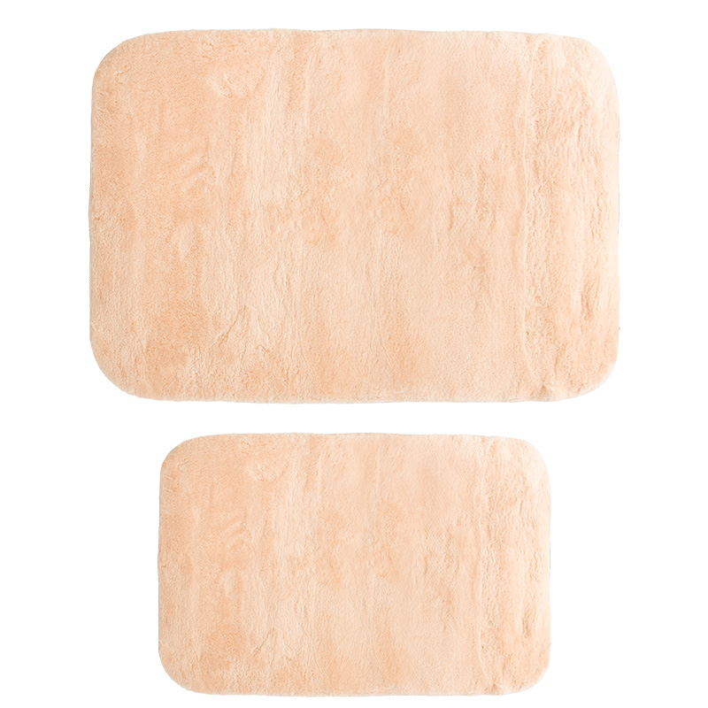Tapet banjoje PWC-0055 pakoworld set 2 copë mikrofibër rozë 90x60cm